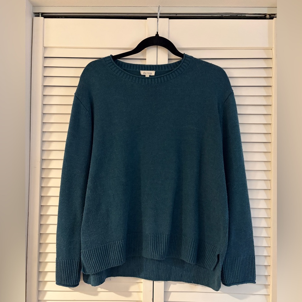 Ella Moss Deep Teal Crew Neck Sweater